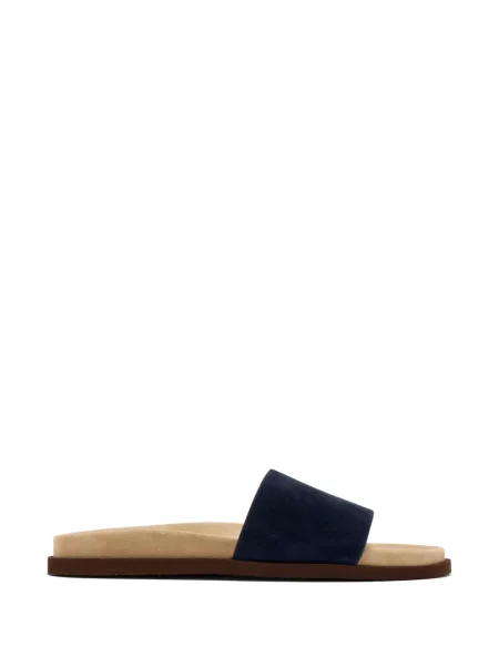 Chiloți Brunello Cucinelli din piele de căprioară slip-on albastru