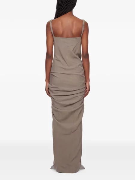 Rochie Rick Owens fără mâneci drapată gri