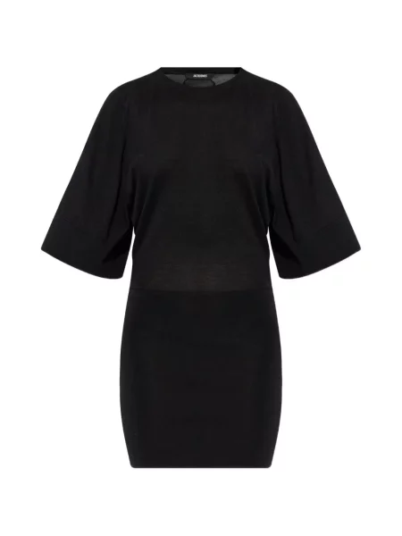 Sukienka Jacquemus z okrągłym dekoltem garniturowa czarna