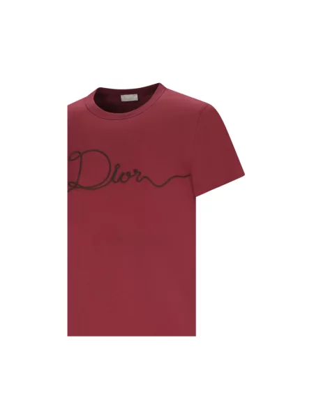 Haftowana koszulka Dior czerwona