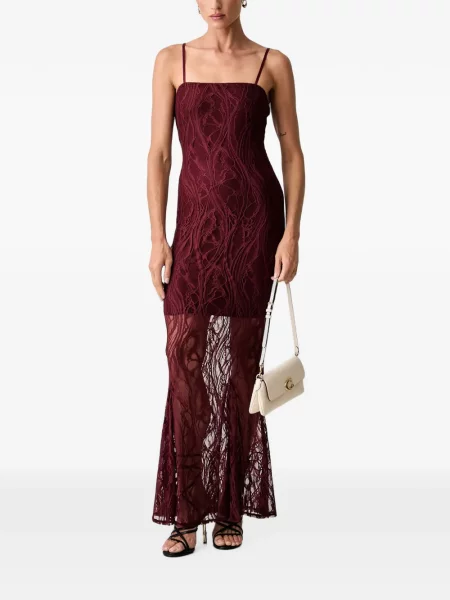 Rochie Guess din dantelă cu bretele roșu