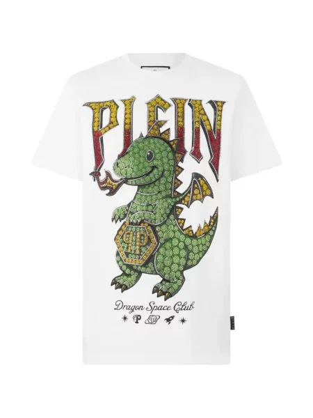 Tricou Philipp Plein cu strasuri alb