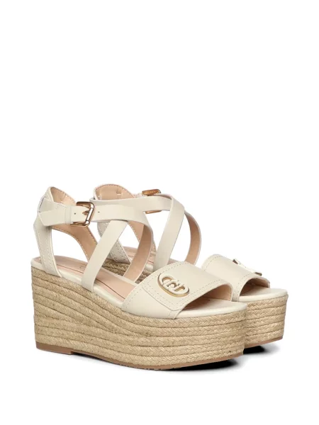 Espadrile Liu Jo din piele cu pană alb