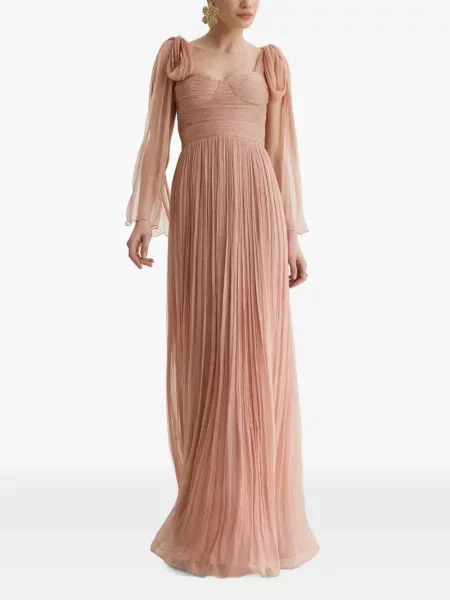 Rochie maxi Framboise de mătase roz