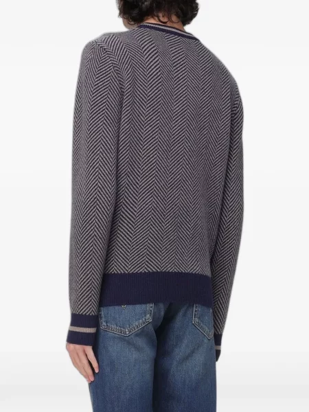 Pulover Xc cu model herringbone albastru