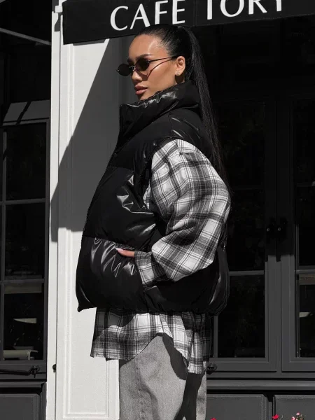 Утепленный жилет Jadone Fashion черный