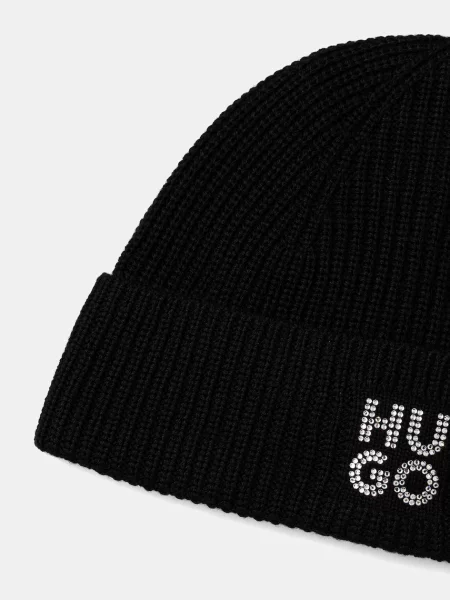 Шапка з додаванням вовни HUGO чорний
