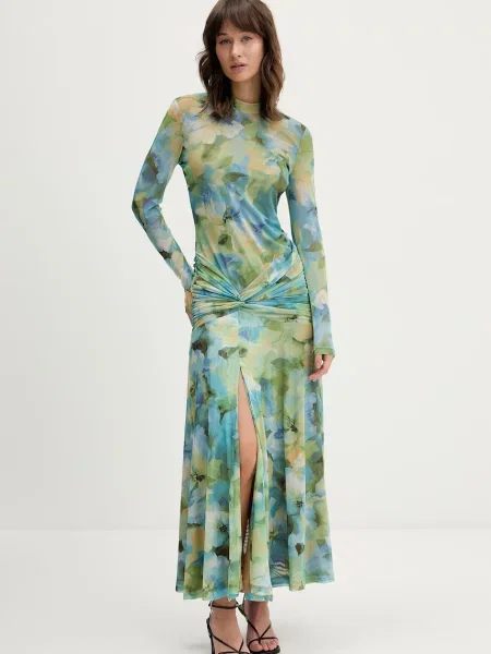 Obleka Bardot zelena