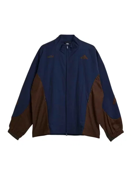 Lniana kurtka Adidas niebieska