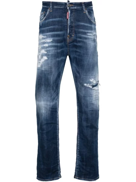 Traperice ravnih nogavica Dsquared2 s izrezima plava