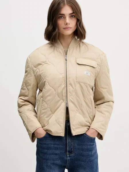 Guess Jeans kurtka przejściowa oversize beżowy