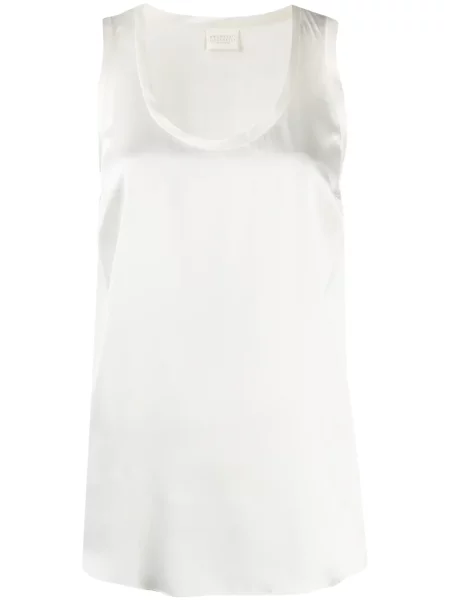 Top Brunello Cucinelli cu decolteu în U alb