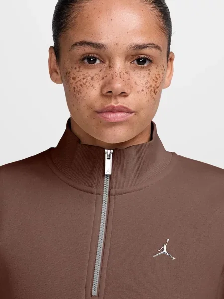 Jordan bluza z bawełną Brooklyn Fleece brązowa