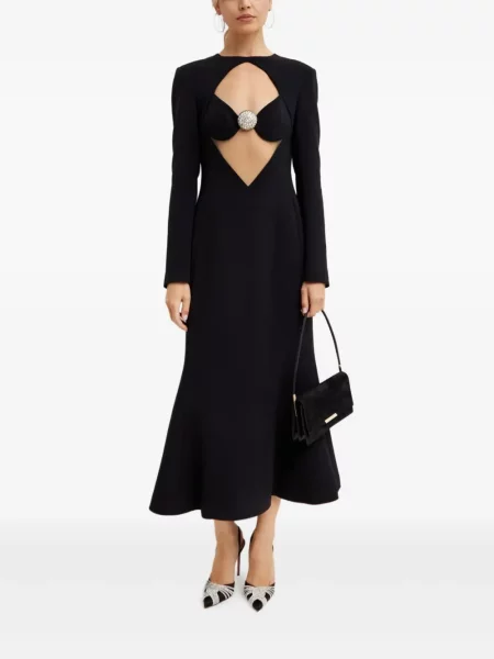 Rochie midi David Koma de cristal până la genunchi de costum negru