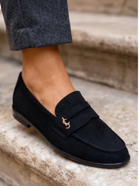 Mocasini Boto din piele negru