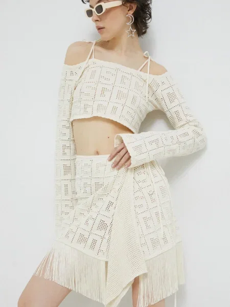 GCDS spódnica mini prosta beżowy