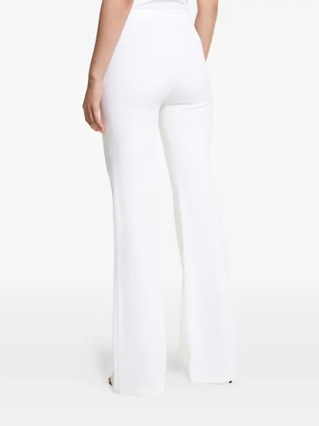 Podkoszulka Michael Kors Collection dzwony prążkowana w kwiatki biała