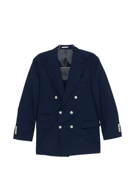 Двуредно яке Brunello Cucinelli синьо