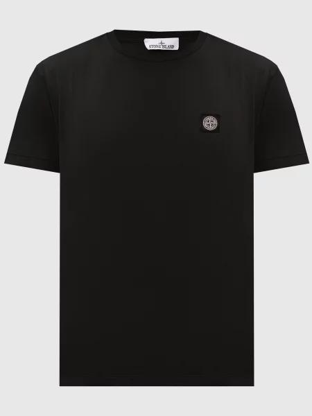 Футболка з нашивкою логотипа Stone Island чорна