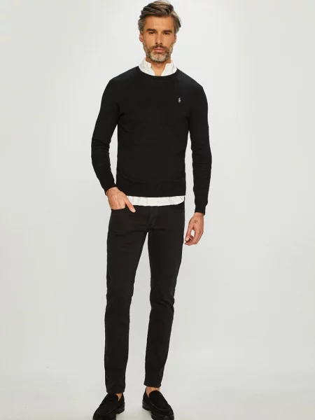 Polo Polo Ralph Lauren cu broderie negru