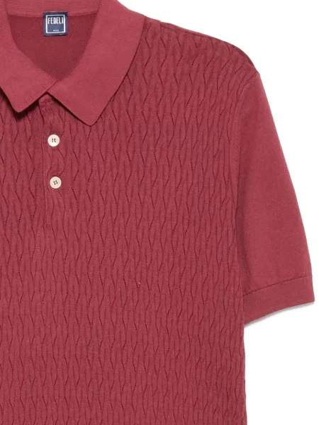 Tricou polo Fedeli tricotate roșu