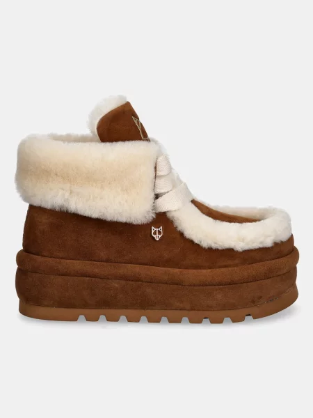 Naked Wolfe śniegowce zamszowe Bambi Bambi Suede Shearling Tan brązowy