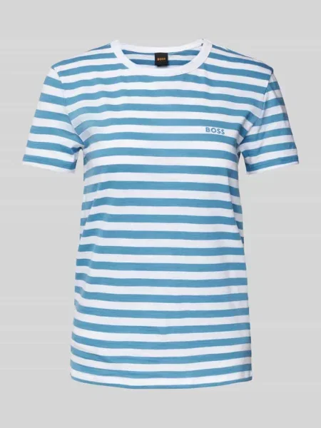 T-shirt z nadrukiem z logo niebieska
