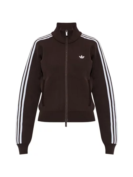 Pantaloni Adidas tricotate alergare cu dungi roșu