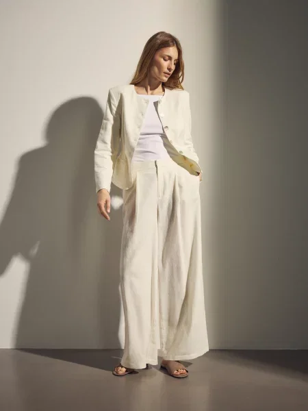 Reserved Лляний піджак білий