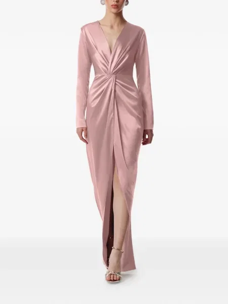 Rochie Framboise cu decolteu în V de costum roz