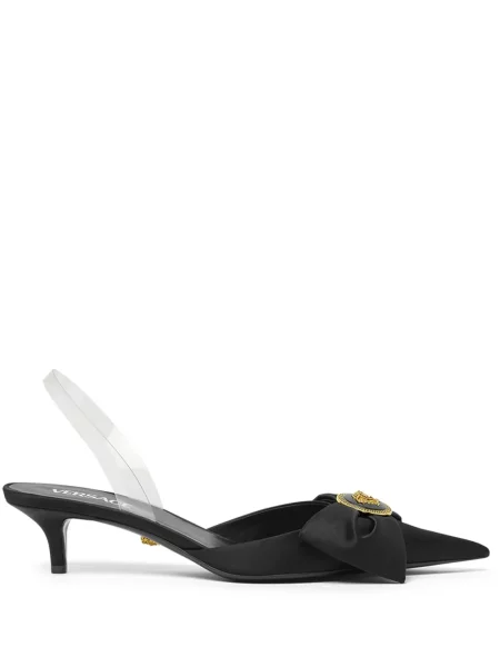 Pantofi cu toc Versace slingback negru