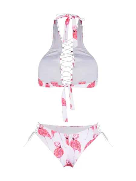 Šněrovací krajkové bikiny Noire Swimwear bílé