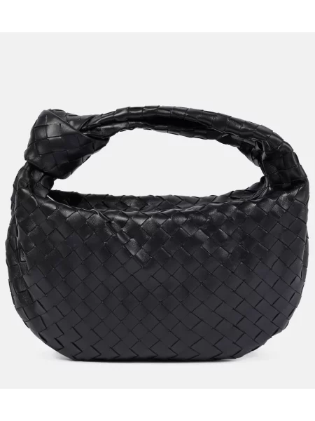 Usnjena torbica Bottega Veneta Handle črna