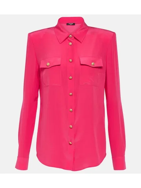 Cămașă Balmain de mătase roz