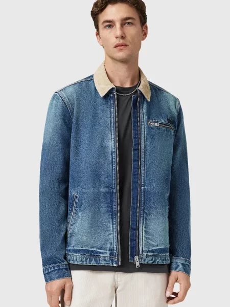 AllSaints geacă jeans ROTHWELL de tranziție albastru