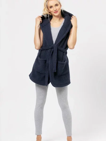 Женский короткий халат LHW синій