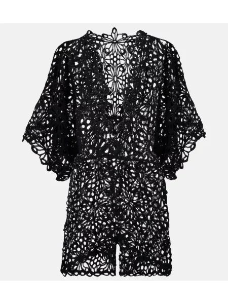 Dzianinowy kombinezon Norma Kamali w kwiatki czarny