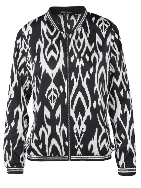 KOROSHI Geacă de primăvară-toamnă negru / murdar alb