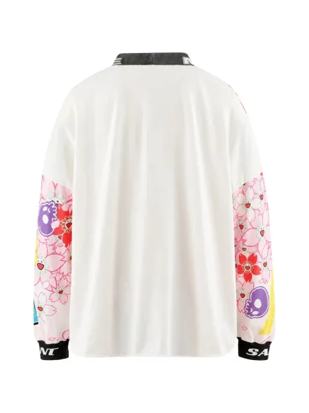 Lung tricou Monokemade cu imagine alb