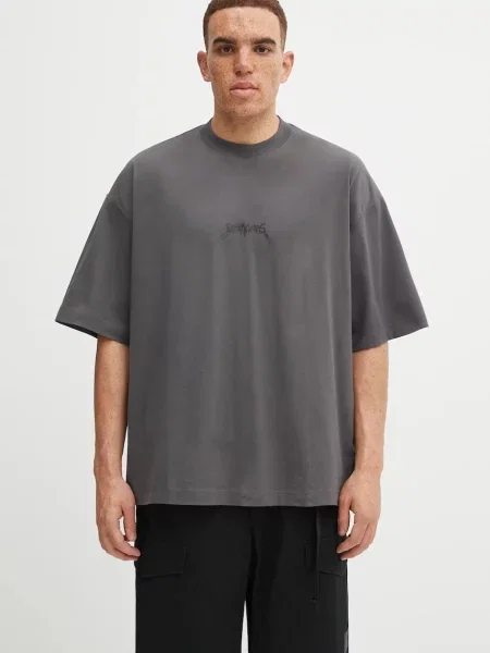 VETEMENTS tricou din Metal Logo Regular cu imprimeu gri