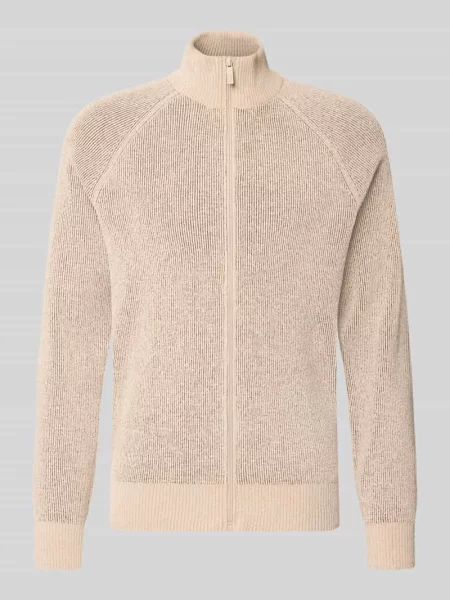 Kardigan rozpinany o kroju regular fit ze stójką model NASH' Jake*s Studio Men beżowy