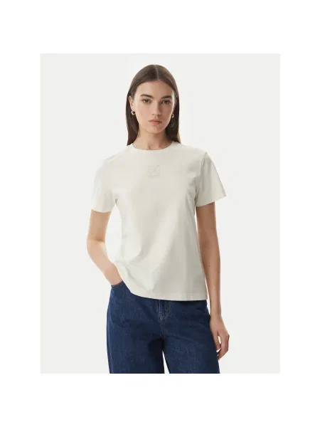 Calvin Klein Jeans Majica SS Kremna Regular Fit