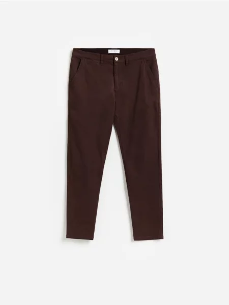 Reserved Pantaloni slim cu adaos de Lyocell maro-închis maro