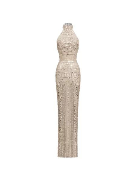 Sukienka maxi Zuhair Murad z koralikami z dekoltem halter