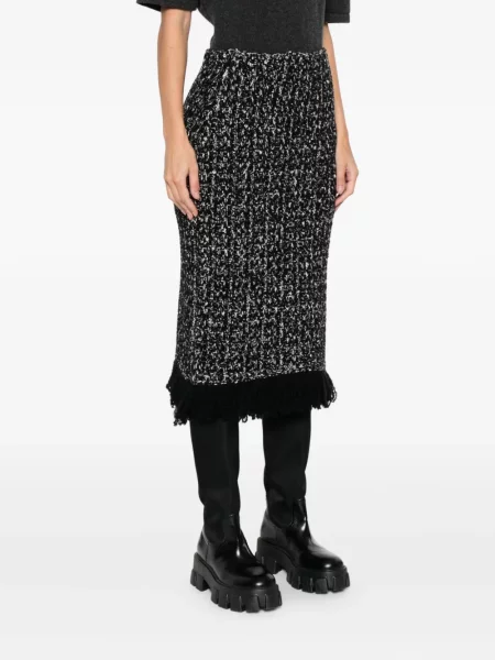 Spódnica Moncler z frędzli czarna