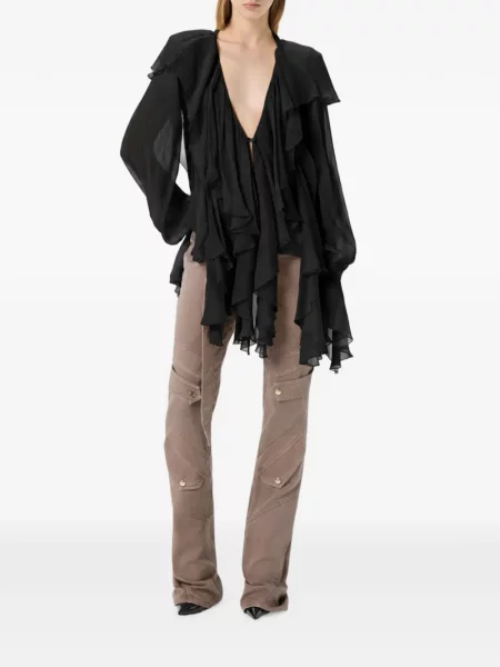Bluză Blumarine cu volane negru