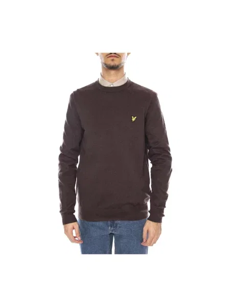 Sweter Lyle & Scott z wełny merino brązowy