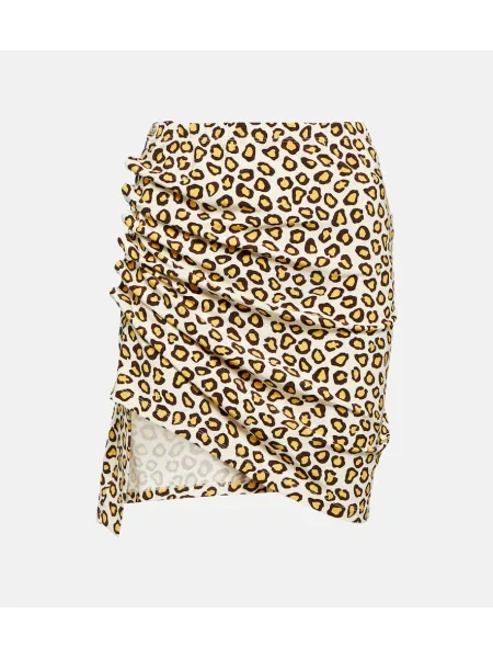 Fustă Paco Rabanne cu imagine cu model leopard din jerseu