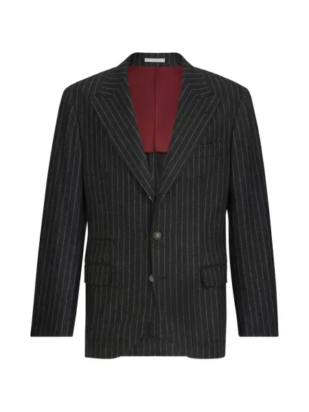 Sacou Brunello Cucinelli de lână cu dungi gri