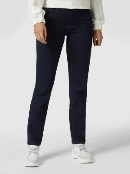 Jeansy o kroju slim fit z dodatkiem streczu model ‘DREAM’ Mac granatowe